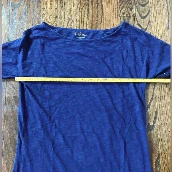 Lilly Pulitzer Women’s S 100% Pima Cotton Boatneck 3/4 Sleeves Navy Blue Dress - Picture 7 of 11